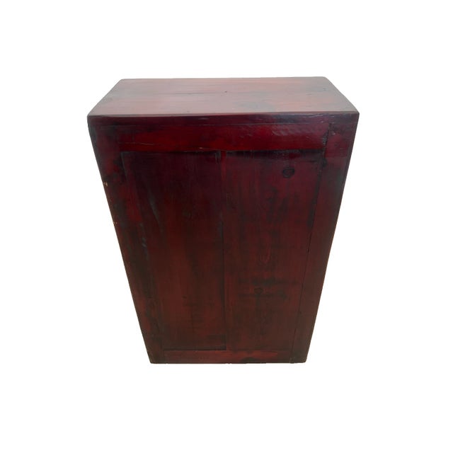 Japanese Vintage Japanese Kaidan Tansu Step Chest Swing Door Cabinet Three Drawers 1950's For Sale - Image 3 of 11