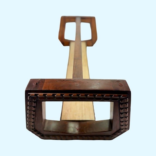 1960s 1960s Mexican Brutalist Carved Coffee Table With Travertine Shelf For Sale - Image 5 of 5