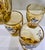 Vintage Italian Murano Tre Fuochi Amber Glass Decanter & 6 Cordial Glasses – 24k Gold Gilt, Hand-Painted High Enamel Flowers For Sale - Image 9 of 12