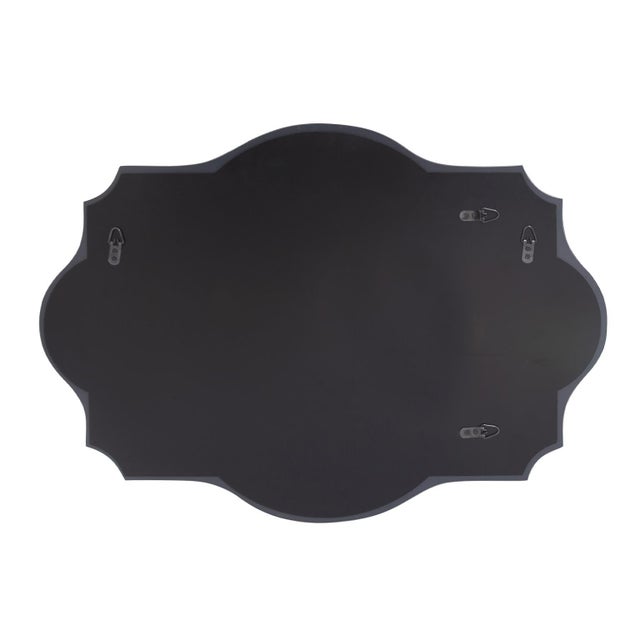 Wood Frameless Scalloped Mirror Long For Sale - Image 7 of 11