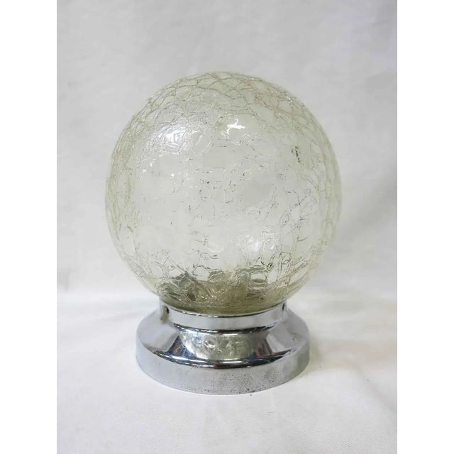 Art Deco Small Vintage 1930s Crackled Ceiling Glass Globe Pendant For Sale - Image 3 of 7