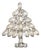 Vintage Signed Napier Book Piece Christmas Tree Frosted White Rhinestone Brooch For Sale