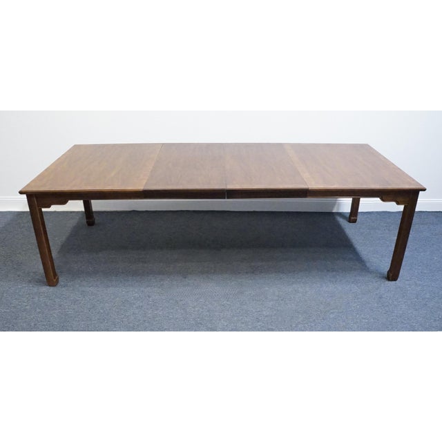 Chinoiserie Thomasville Furniture Tokaido Collection Banded Walnut Asian Modern 102" Dining Table 10821-752 For Sale - Image 3 of 14