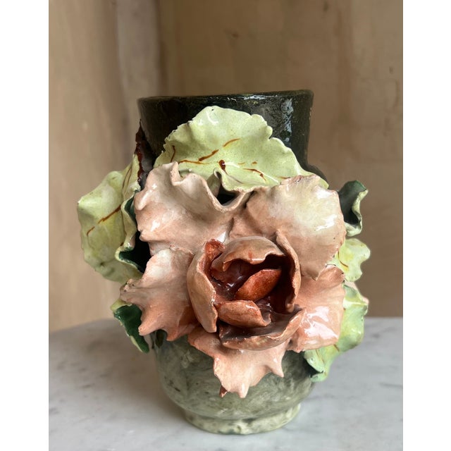 Edouard Gilles Barbotine Majolica French Vase, C. 1880's For Sale - Image 13 of 18