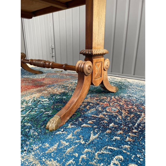 English Writing Desk with Flaps and Leather Top, 1900 For Sale - Image 16 of 18