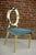 Turquoise Velvet and Gilt Metal Chair For Sale - Image 5 of 6