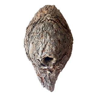 Vintage Mid-Century American Folk Art Bird Nest Tree Bark Wall Sculpture For Sale