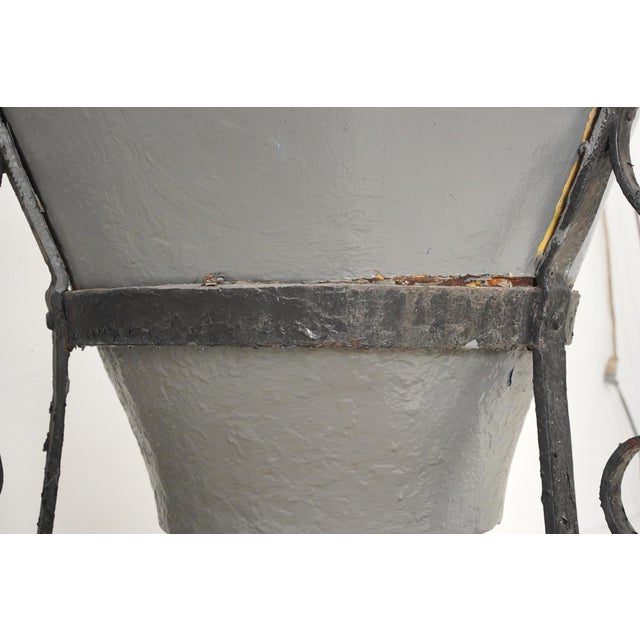 Metal Mid 20th Century Grand Scale Spanish Revival Gray Concrete Garden Planter For Sale - Image 7 of 10