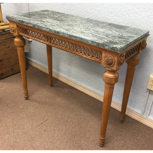 Neoclassical Italian Green Marble Top Console Table Chairish