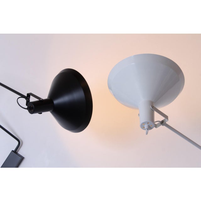 Black and White Large Metal Paperclip Wall Lamps by J. J. M. Hoogervorst for Anvia, 1970s, Set of 2 For Sale - Image 10 of 18