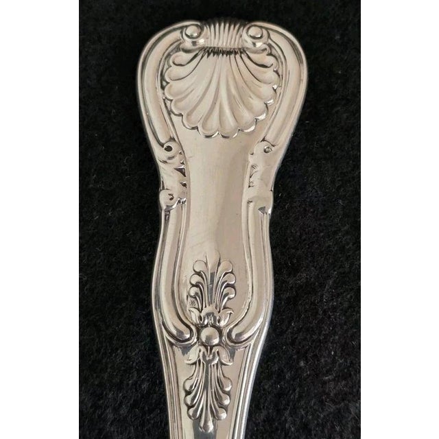 Metal Antique Victorian Sterling Silver Kings Pattern Fish Server by William Eaton, 1841 For Sale - Image 7 of 18