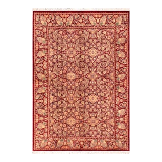 Elegant Floral 1990's Pak-Persian Red/Gold Wool Rug - 6'2'' X 9'2'' For Sale