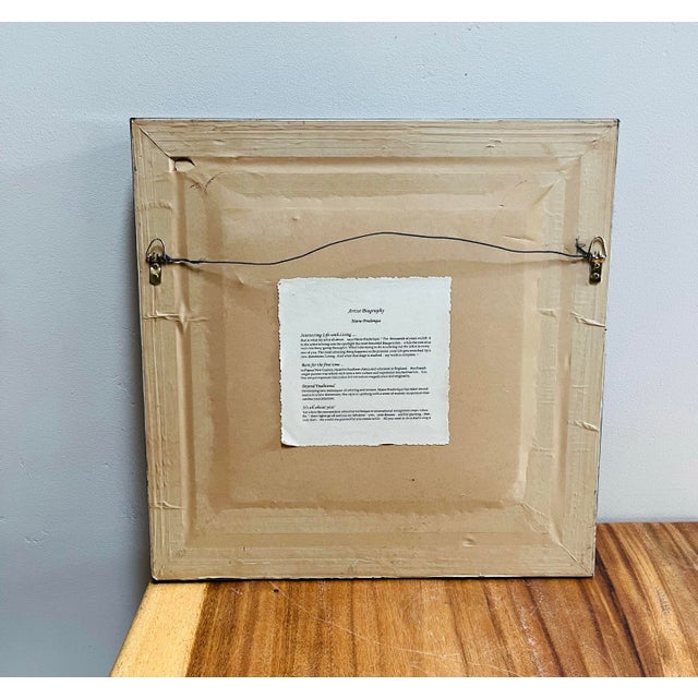 MARIE FRÉDÉRIQUE mixed-media collage with uniquely embellished decoration and scenes. Artist's biography included, to the...