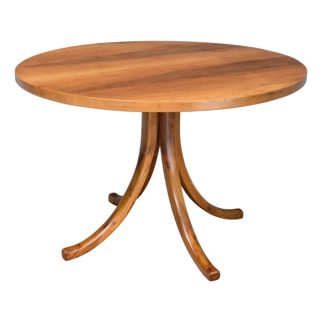 Sculptural Round Dining Table in Walnut by Osvaldo Borsani for Atelier Borsani Varedo, 1945 For Sale