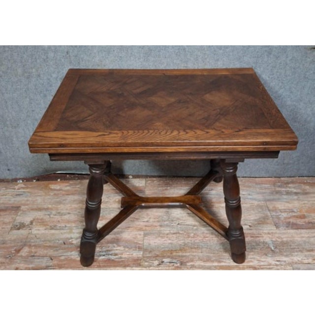 Renaissance Extendable Table in Oak, 1960s For Sale - Image 9 of 9