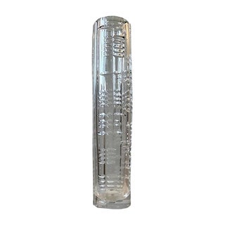 Tall Scandinavian Cut Crystal Vase, 1950s For Sale