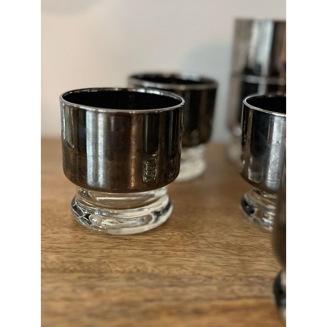 Chrome 1960s MCM Dorothy Thorpe Style Chrome Fade Cocktail Glasses-Set of 8 For Sale - Image 8 of 8