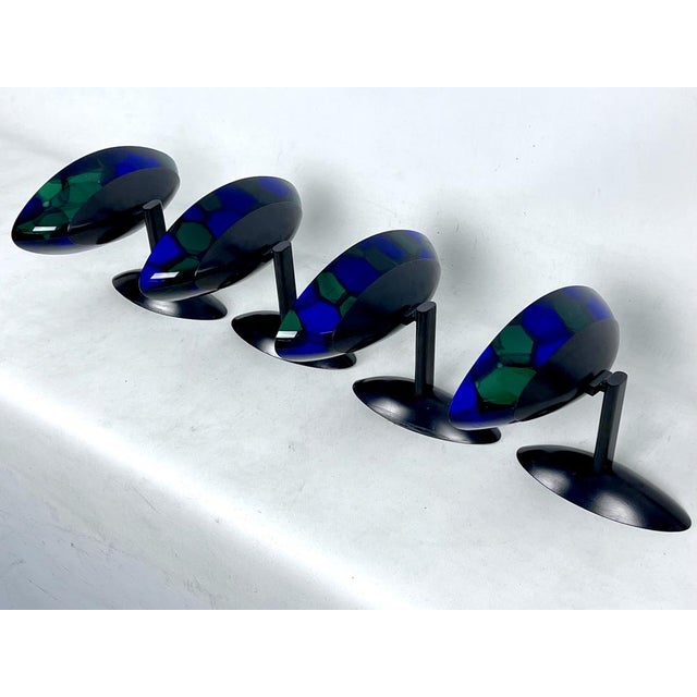 Large Wall Lamps in Murano Glass and Metal by Ottavio Missoni, Italy, 1980s, Set of 4 For Sale - Image 6 of 17