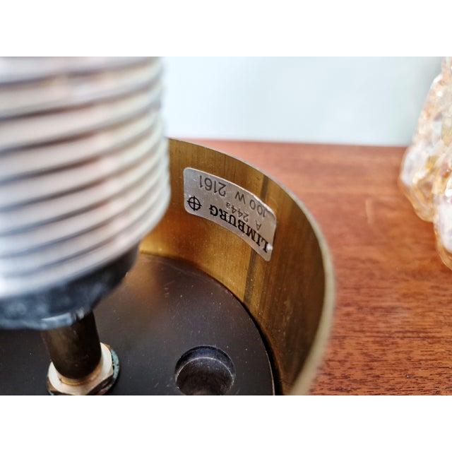 Vintage Ceiling Light in Brass and Textured Amber Glass by Helena Tynell for Glashütte Limburg, 1960s For Sale - Image 16 of 18