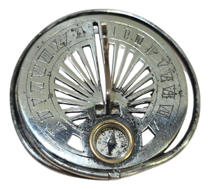 Silvered Pocket Sundial, 1800