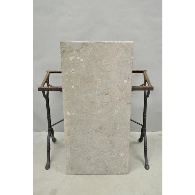 Antique French Victorian Cast Iron Pastry Table Base Marble Top Console Table For Sale - Image 18 of 18