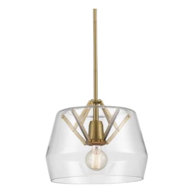 New in Box ~ Deco Brass / Glass Pendant by Kuzco Lighting For Sale