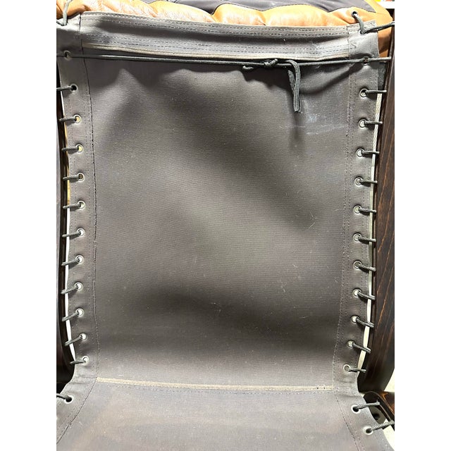 1970s Mid Century Modern Ingmar Relling for Westnofa Teak and Cognac Leather Sling Chair For Sale - Image 10 of 11