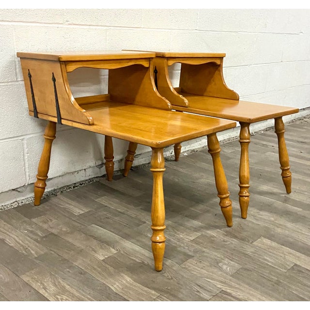 Vintage 1959 Ethan Allen Baumritter Colonial Furniture Maple Side