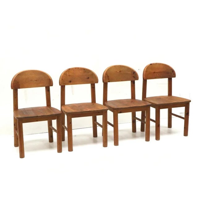 Pine Dining Room Chairs by Rainer Daumiller, 1970s, Set of 4, in Good conditions. Designed 1970 to 1979 I have official...