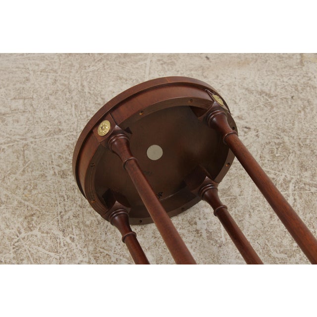 Mahogany Round Plant Lamp Stand by Baker For Sale - Image 12 of 13