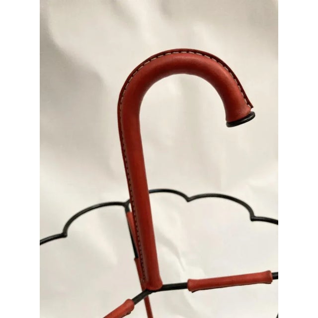 1950s Leather-Sheathed Umbrella Rack by Jacques Adnet, 1950s For Sale - Image 5 of 6