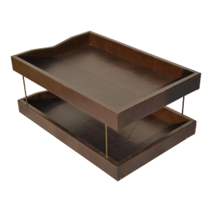 1970s Faux Goat Skin Vinyl Desk Organizer