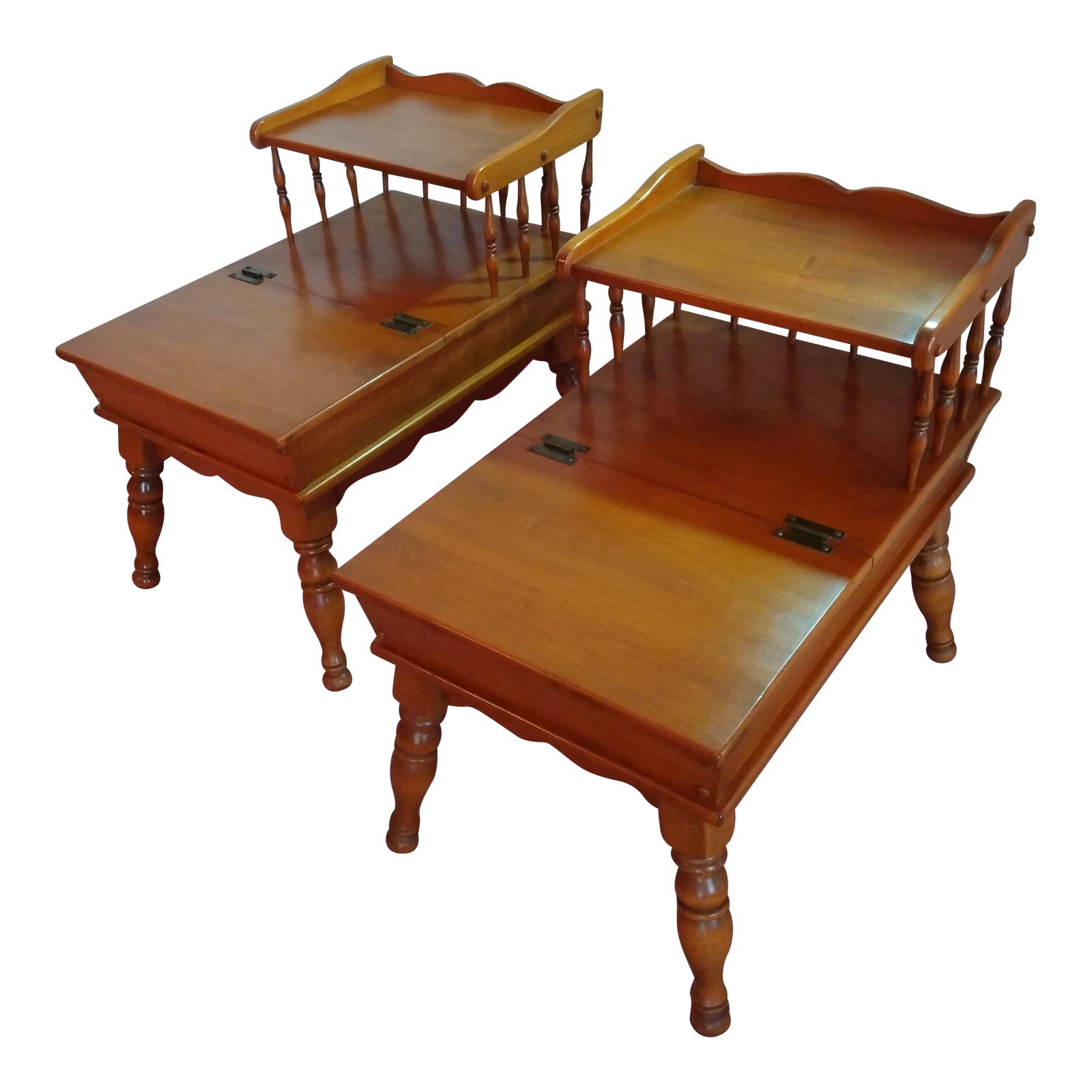 Vintage Ethan Allen Maple Doughbox Step End Tables Set of 2 Chairish