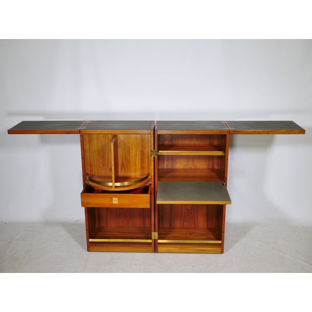 Mid-Century Modern Mid-Century Folding Teak Bar Cabinet by Reno Wahl Iversen for Skovby, 1960s For Sale - Image 3 of 18
