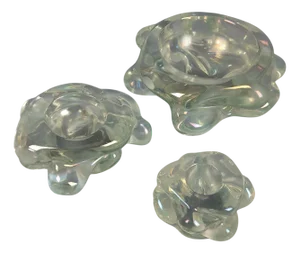 Antique Triptych of Bowls in Murano Glass by Barovier & Toso, 1940, Set of 3