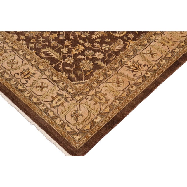 1980s 1980s Boho Chic Kafkaz Brown/Tan Wool Rug - 9'9 X 13'10 For Sale - Image 5 of 9
