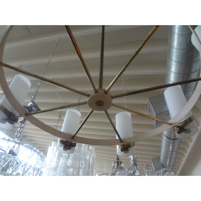 1960s 1960s Italian Modern Brass and Glass Chandelier For Sale - Image 5 of 12