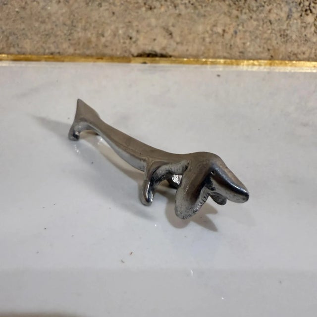 Set of Five Italian Vintage Silver-Plated Dachshund Dog Knife Rest Mid-Century For Sale - Image 4 of 9