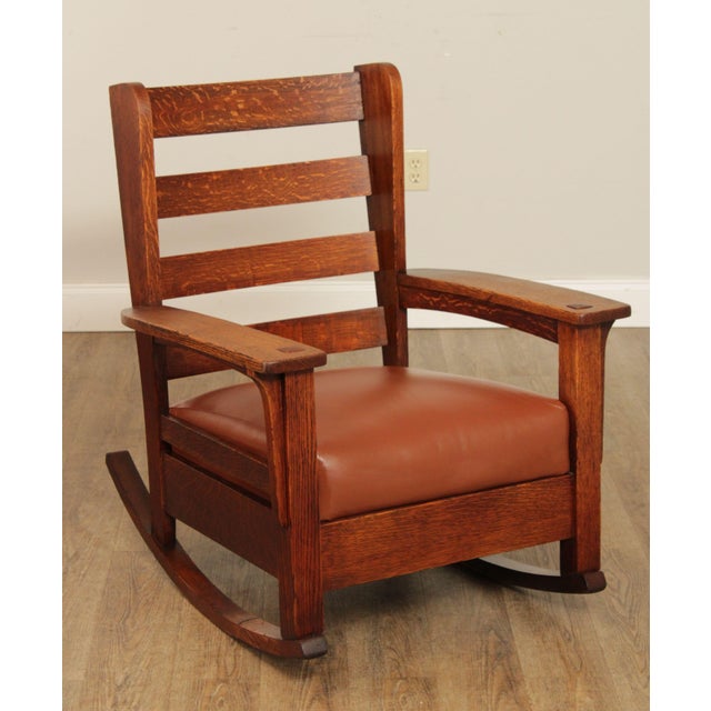 Lifetime Antique Mission Style Tiger Oak Rocker Chairish