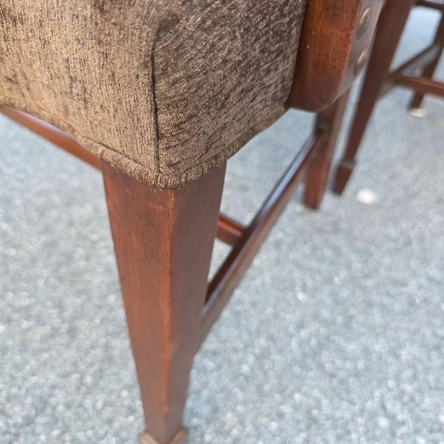 English Regency Revival Mahogany and Gilt Shield-Back Dining Chairs, Set of Five, Circa 1930 For Sale - Image 18 of 18