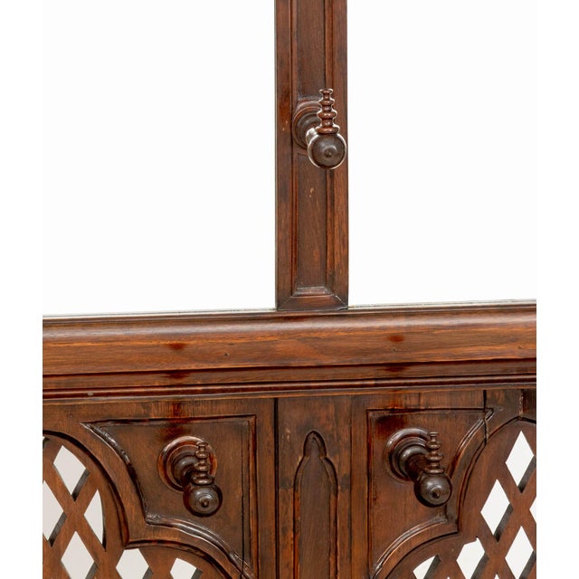 American Gothic Style Rosewood Hall Tree For Sale - Image 11 of 15