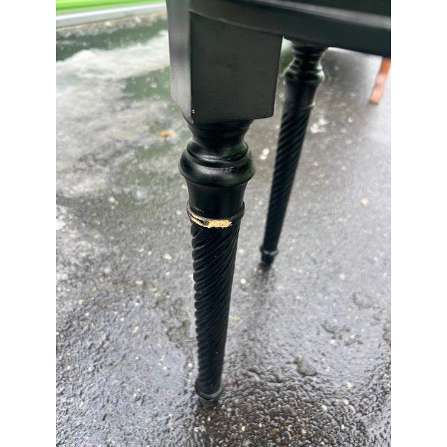 Wood 1980s Custom Upholstered French Swivel Vanity Seat With Decorative Tassels For Sale - Image 7 of 7