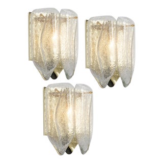 Brass and Murano Glass Wall Sconce from Doria, Germany, 1960s For Sale