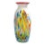Vintage MCM Murano Style Confetti Italian Hand-Blown Art Glass Vase 12" Tall For Sale