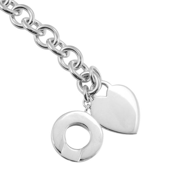 Early 21st Century Tiffany & Co. Heart Tag Toggle 925 Sterling Silver Charm Pendant Link Necklace For Sale - Image 5 of 8