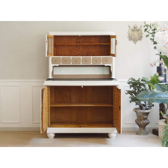 Antique White Glass Display Cabinet For Sale - Image 9 of 14