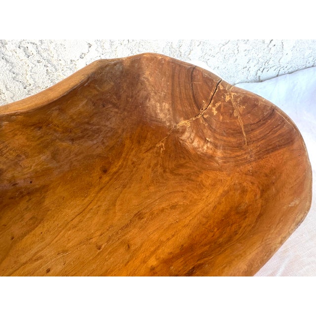 Carved Wooden Decorative Bowl For Sale In Palm Springs - Image 6 of 7
