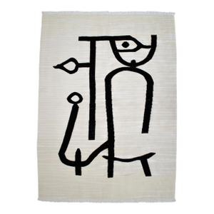 Paul Klee - Lady Apart (Dame Abseits) Inspired Silk Hand Woven Area Wall Rug 4′3″ × 5′9″