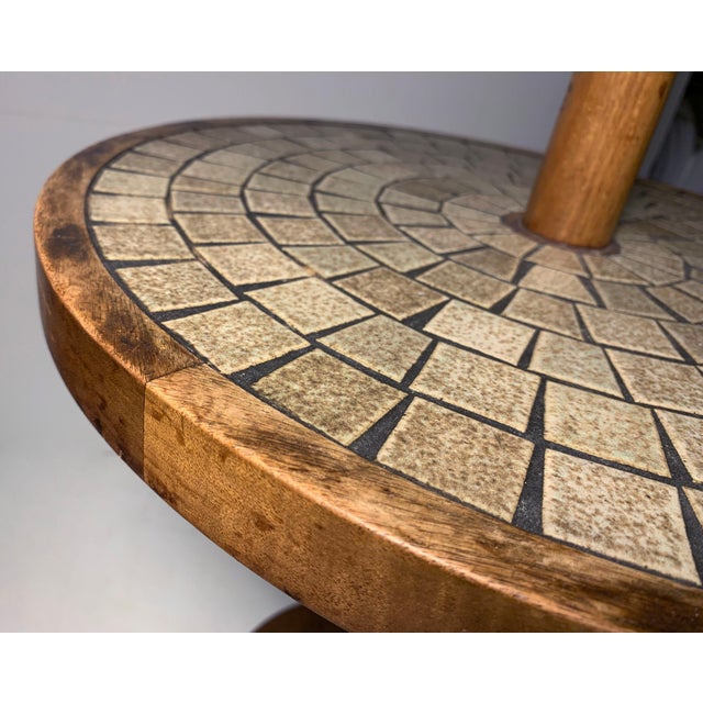 Ceramic Mid 20th Century Gordon Martz Floor Lamp w Mosaic Ceramic Tile Table For Sale - Image 7 of 9