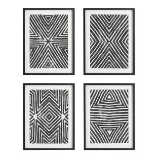 Achromatic Geometric Prints, Set of 4 For Sale
